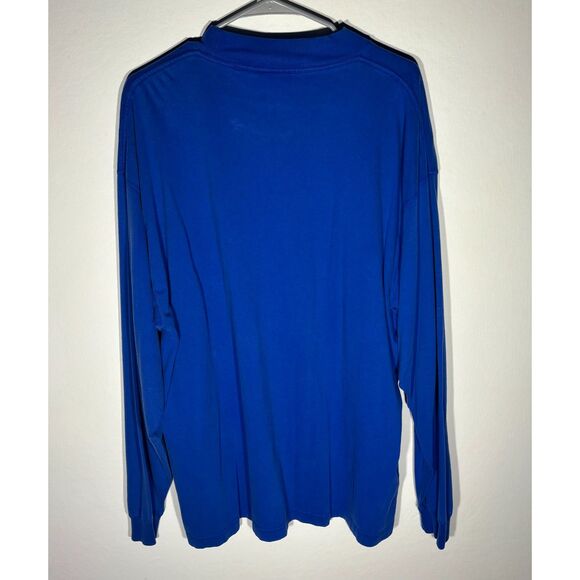 Vintage Reebok Long Sleeve Shirt Blue Men’s Large Logo Collar 90s Athletic Tee - Picture 4 of 4